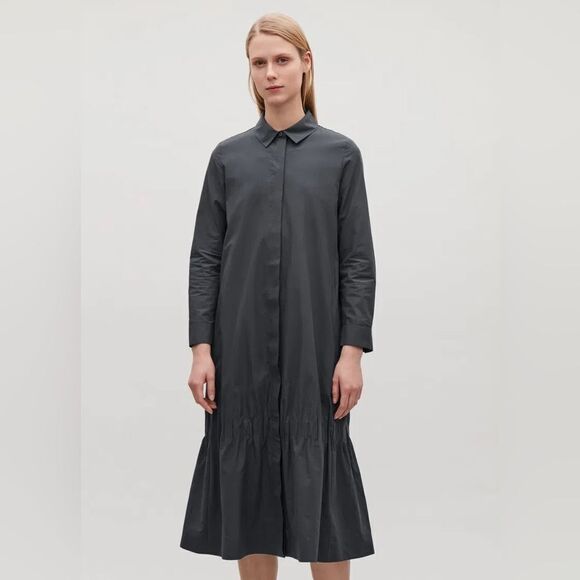 COS Gathered Hem Shirt Dress NWT - Picture 4 of 13